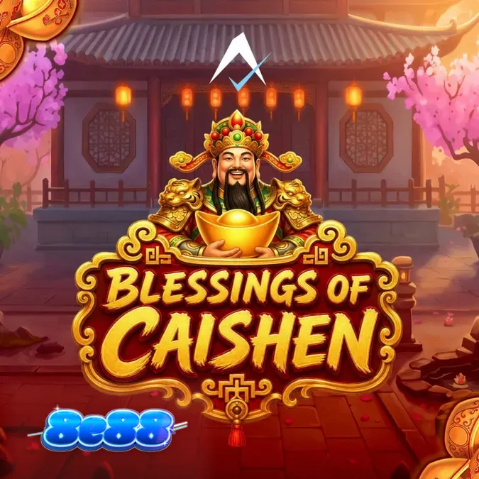 Blessings of Caishen স্লট গেমের ইন্টারফেস এবং মাল্টিপ্লায়ার ওয়াইল্ডের দৃশ্য
